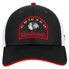 Chicago Blackhawks Fanatics Fundamental Adjustable Hat - Black/White | Fanatics Clearance
