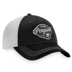 Pittsburgh Penguins Fanatics Women's Fundamental Trucker Adjustable Hat - Black/White | Fanatics Lifestyle