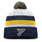 St. Louis Blues Fanatics Fundamental Cuffed Knit Hat with Pom - Navy/Gold | Fanatics sale