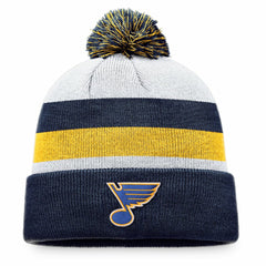 St. Louis Blues Fanatics Fundamental Cuffed Knit Hat with Pom - Navy/Gold | Fanatics sale