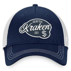 Seattle Kraken Fanatics Women's Fundamental Trucker Adjustable Hat - Deep Sea Blue/White | Fanatics on sale