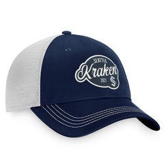 Seattle Kraken Fanatics Women's Fundamental Trucker Adjustable Hat - Deep Sea Blue/White | Fanatics on sale