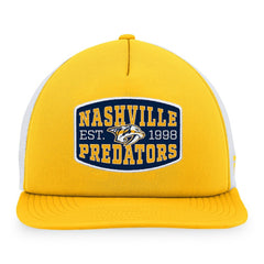 Nashville Predators Fanatics Foam Front Patch Trucker Snapback Hat - Gold/White | Fanatics Lifestyle