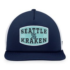 Seattle Kraken Fanatics Foam Front Patch Trucker Snapback Hat - Deep Sea Blue/White | Fanatics discount