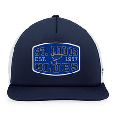 St. Louis Blues Fanatics Foam Front Patch Trucker Snapback Hat - Navy/White | Fanatics sale