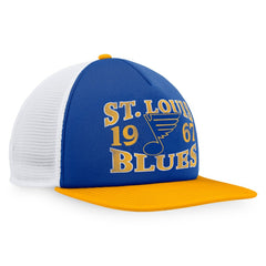 St. Louis Blues Fanatics Heritage Vintage Foam Front Trucker Snapback Hat - Blue/Gold | Fanatics Lifestyle