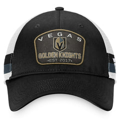 Vegas Golden Knights Fanatics Fundamental Striped Trucker Adjustable Hat - Black/White | Fanatics online