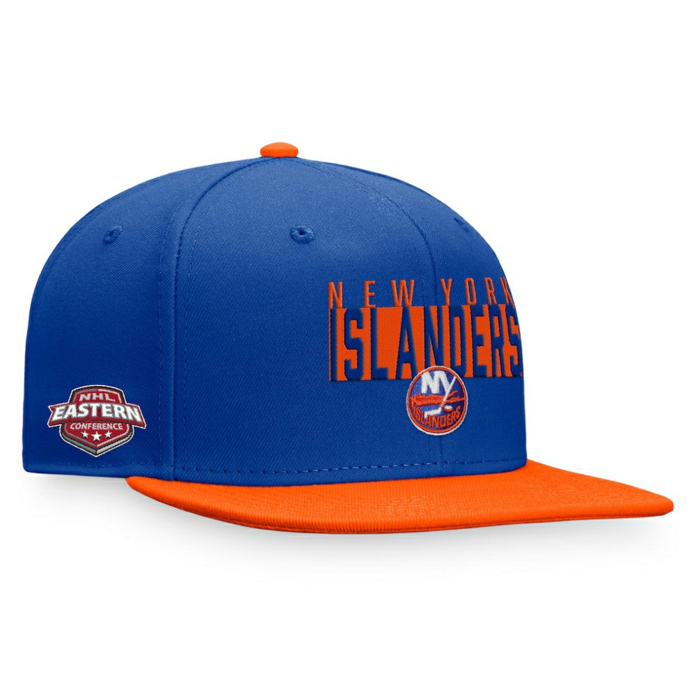 New York Islanders Fanatics Fundamental Colorblocked Snapback Hat - Royal/Orange | Fanatics discount