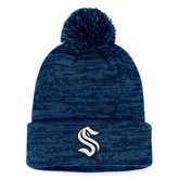 Seattle Kraken Fanatics Fundamental Cuffed Knit Hat with Pom - Deep Sea Blue | Fanatics Clearance