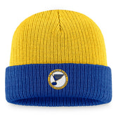 St. Louis Blues Fanatics Heritage Vintage Cuffed Knit Hat - Gold/Blue | Fanatics sale