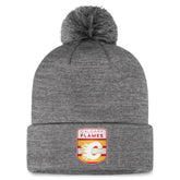 Calgary Flames Fanatics Authentic Pro Home Ice Cuffed Knit Hat with Pom - Gray | Fanatics on sale