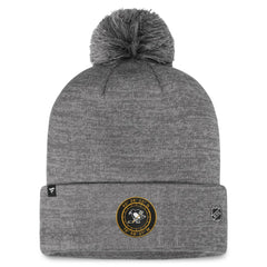 Pittsburgh Penguins Fanatics Authentic Pro Home Ice Cuffed Knit Hat with Pom - Gray | Fanatics online