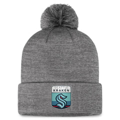 Seattle Kraken Fanatics Authentic Pro Home Ice Cuffed Knit Hat with Pom - Gray | Fanatics online