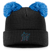 Miami Marlins Fanatics Women's Double Pom Cuffed Knit Hat Discount