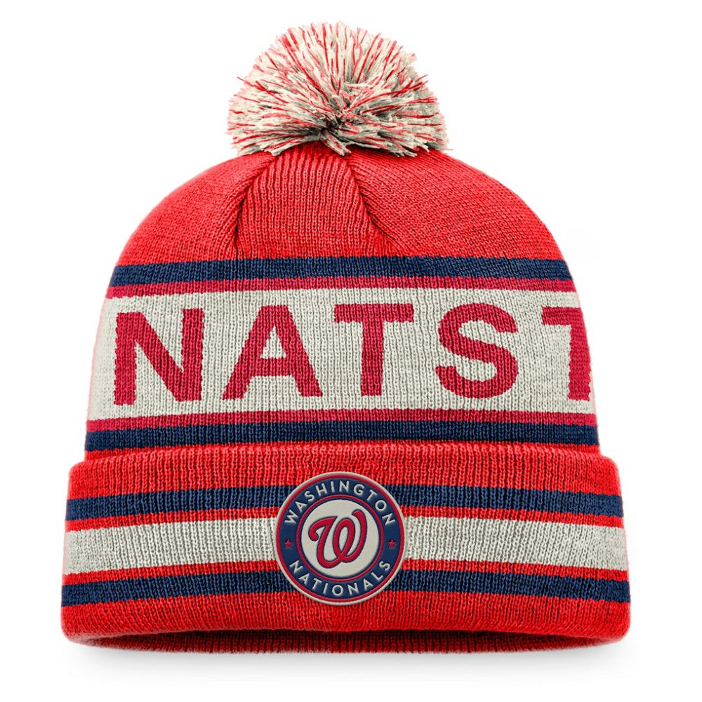 Washington Nationals Fanatics Hometown Slogan Cuffed Knit Hat with Pom Outlet
