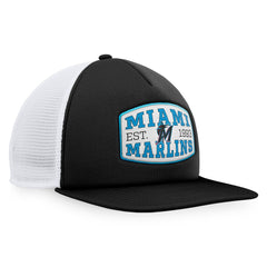 Miami Marlins Fanatics Foam Front Patch Trucker Snapback Hat Online