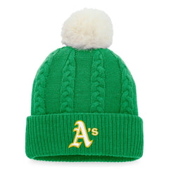 Athletics Fanatics Women's Cable Cuffed Knit Hat with Pom Near Me