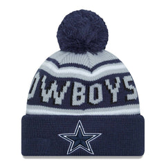 Dallas Cowboys New Era Main Cuffed Knit Hat with Pom - Navy - NFL