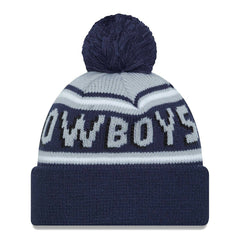 Dallas Cowboys New Era Main Cuffed Knit Hat with Pom - Navy - NFL