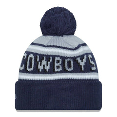 Dallas Cowboys New Era Youth Gridiron Classics Main Cuffed Knit Hat with Pom - Gray/Navy - NFL