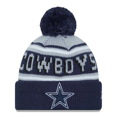 Dallas Cowboys New Era Youth Main Cuffed Knit Hat with Pom - Gray/Navy - NFL