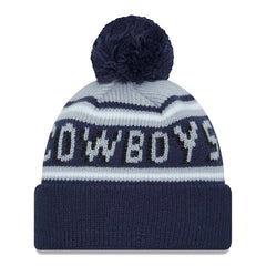 Dallas Cowboys New Era Youth Main Cuffed Knit Hat with Pom - Gray/Navy - NFL