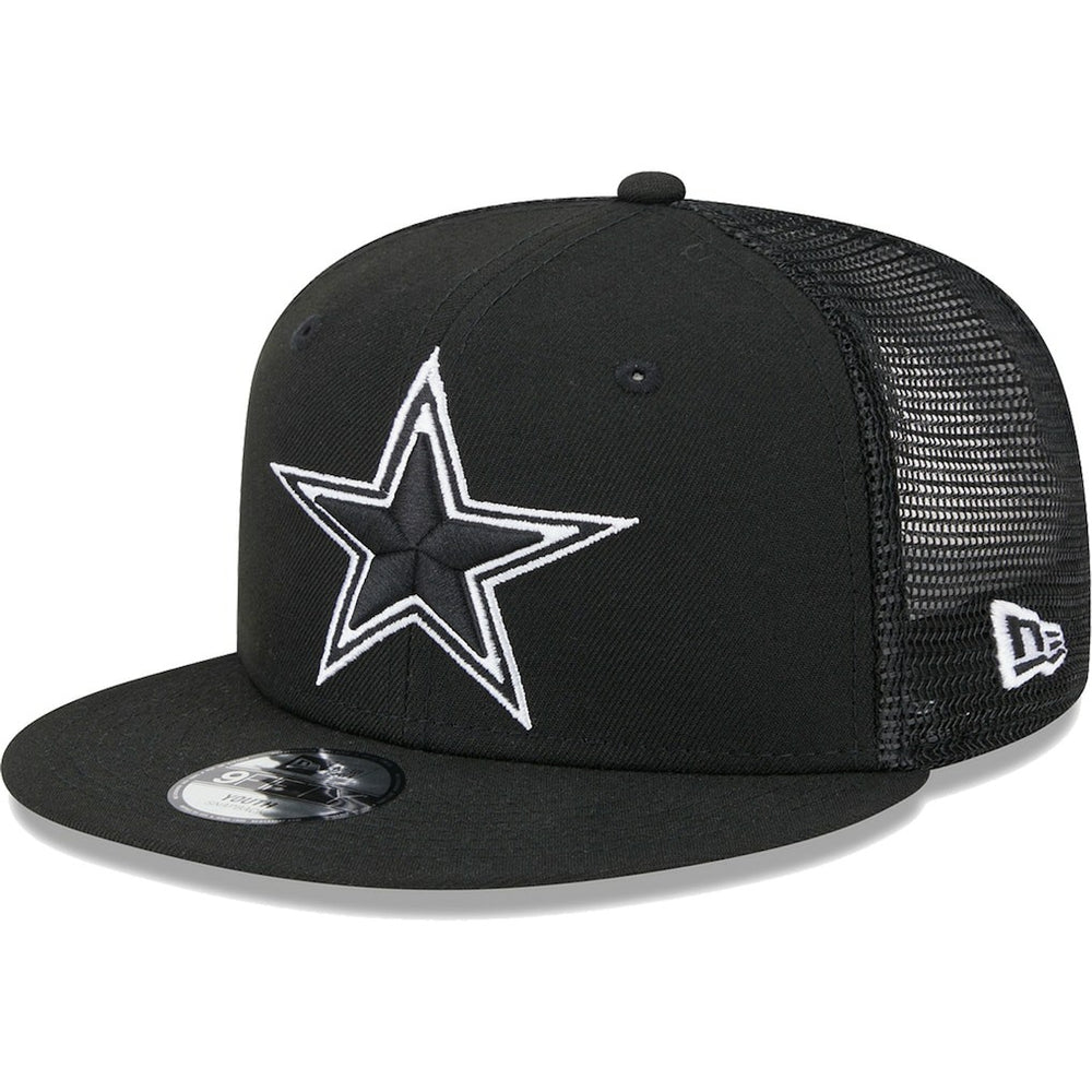 Dallas Cowboys New Era Youth Main B-Dub 9FIFTY Trucker Adjustable Hat - Black - NFL