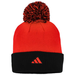 Chicago Blackhawks adidas Women's Laurel Cuffed Knit Hat with Pom - Red | Adidas Lifestyle