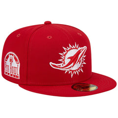 Miami Dolphins New Era 1993 Hawaii Pro Bowl Main Patch 59FIFTY Fitted Hat - Scarlet - NFL