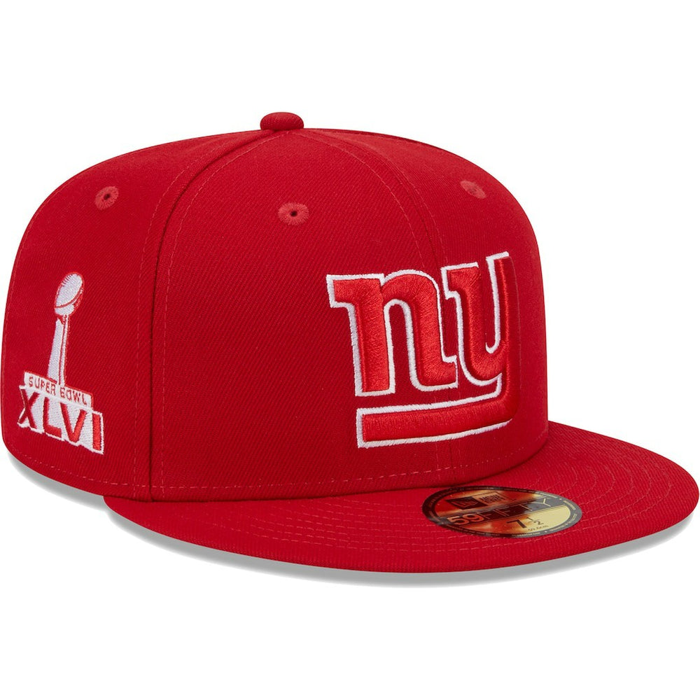 New York Giants New Era Super Bowl XLVI Main Patch 59FIFTY Fitted Hat - Scarlet - NFL
