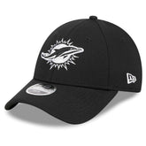 Miami Dolphins New Era Youth Main B-Dub 9FORTY Adjustable Hat - Black - NFL