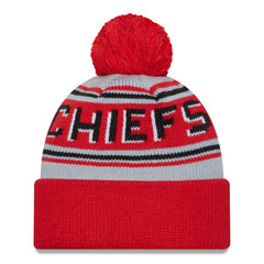 Kansas City Chiefs New Era Main Cuffed Knit Hat with Pom - Red - NFL