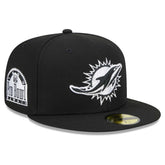 Miami Dolphins New Era Main Patch 59FIFTY Fitted Hat - Black - NFL