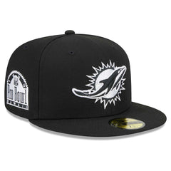 Miami Dolphins New Era Main Patch 59FIFTY Fitted Hat - Black - NFL