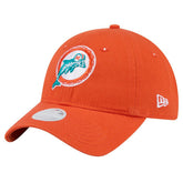 Miami Dolphins New Era Women's Throwback Main Core Classic 2.0 9TWENTY Adjustable Hat - Orange - NFL