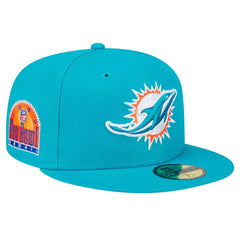 Miami Dolphins New Era Main Patch 59FIFTY Fitted Hat - Aqua - NFL