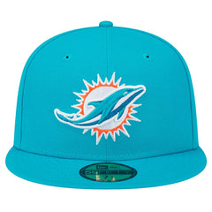 Miami Dolphins New Era Main Patch 59FIFTY Fitted Hat - Aqua - NFL
