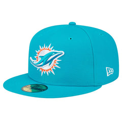 Miami Dolphins New Era Main Patch 59FIFTY Fitted Hat - Aqua - NFL