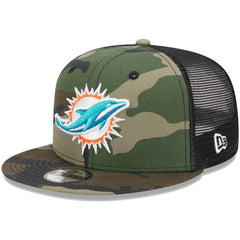 Miami Dolphins New Era Youth Main Trucker 9FIFTY Snapback Hat - Camo - NFL