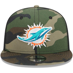 Miami Dolphins New Era Youth Main Trucker 9FIFTY Snapback Hat - Camo - NFL