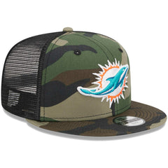Miami Dolphins New Era Youth Main Trucker 9FIFTY Snapback Hat - Camo - NFL