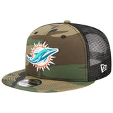 Miami Dolphins New Era Main Trucker 9FIFTY Snapback Hat - Camo - NFL