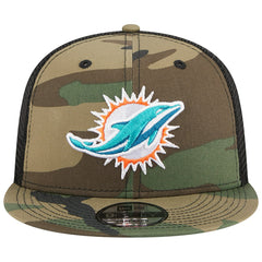 Miami Dolphins New Era Main Trucker 9FIFTY Snapback Hat - Camo - NFL