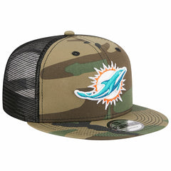 Miami Dolphins New Era Main Trucker 9FIFTY Snapback Hat - Camo - NFL