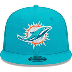 Miami Dolphins New Era Youth Main Trucker 9FIFTY Snapback Hat - Aqua - NFL