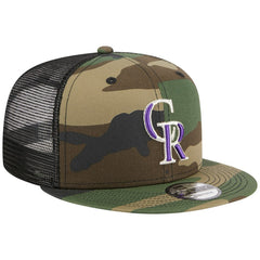 Colorado Rockies New Era Woodland Camo Trucker 9FIFTY Snapback Hat for sale