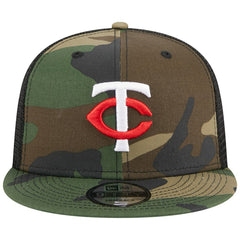 Minnesota Twins New Era Woodland Camo Trucker 9FIFTY Snapback Hat Outlet
