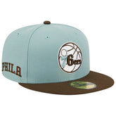 New Era Philadelphia 76ers Two-Tone 59FIFTY Fitted Hat Light Blue/Brown