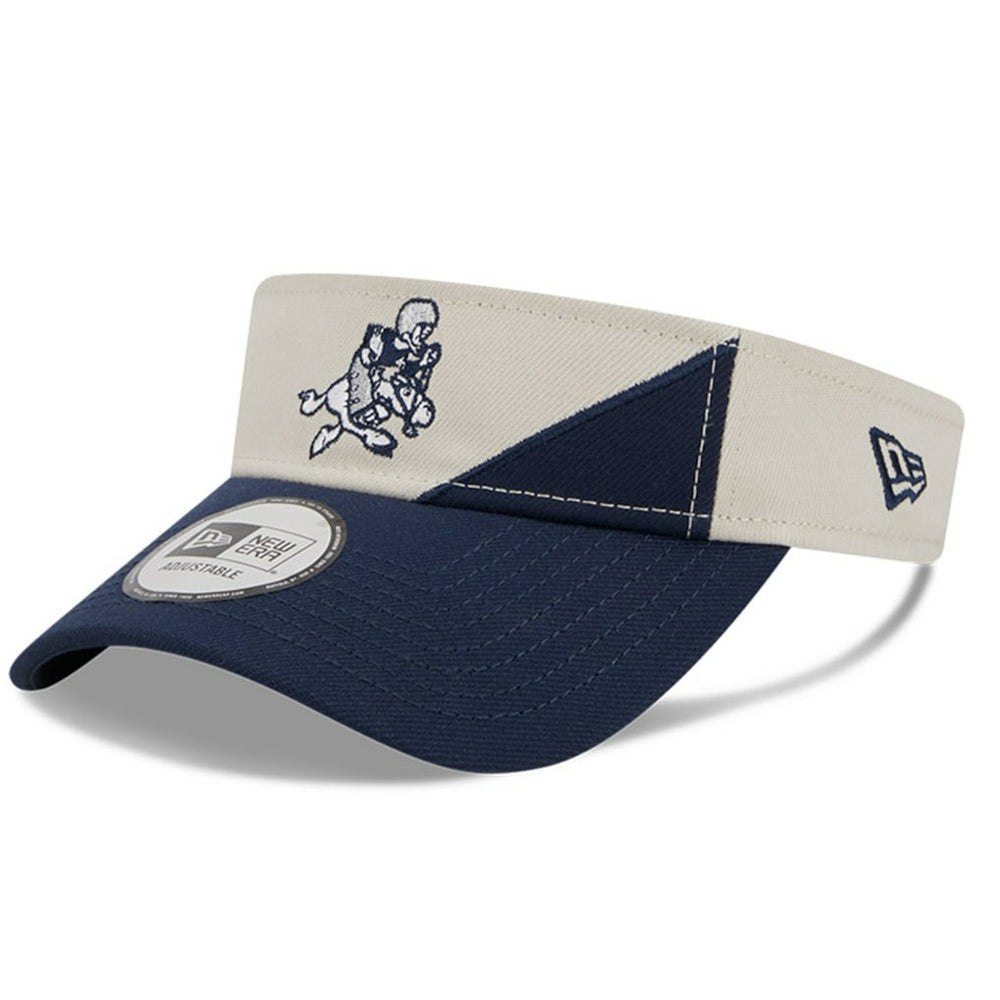 Dallas Cowboys New Era 2023 Sideline Historic Adjustable Visor - Cream/Navy - NFL