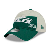 New York Jets New Era 2023 Sideline Historic 9TWENTY Adjustable Hat - Cream/Green - NFL